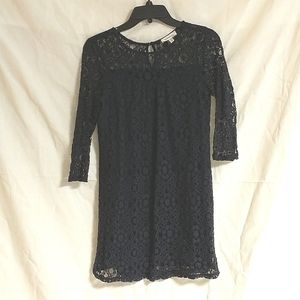 3/4 sleeve lace smock dress